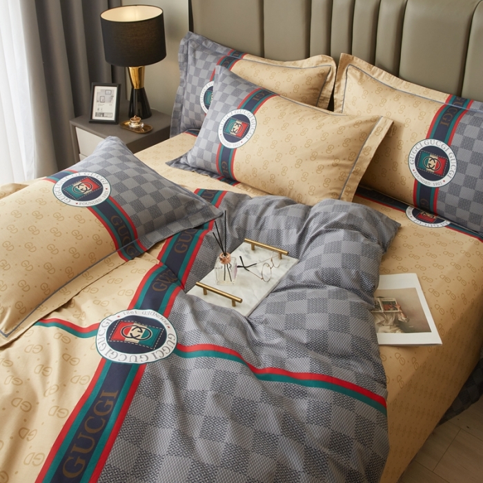 91家纺网 家纺一手货源 找家纺 金纱玉纺家纺 2024新款全棉大版印花13372四件套 绅士品格