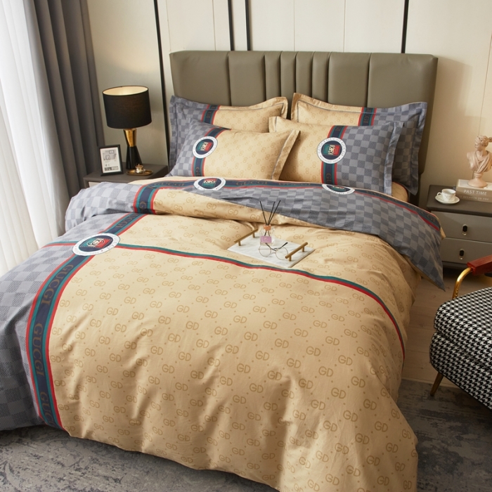 91家纺网 家纺一手货源 找家纺 金纱玉纺家纺 2024新款全棉大版印花13372四件套 绅士品格