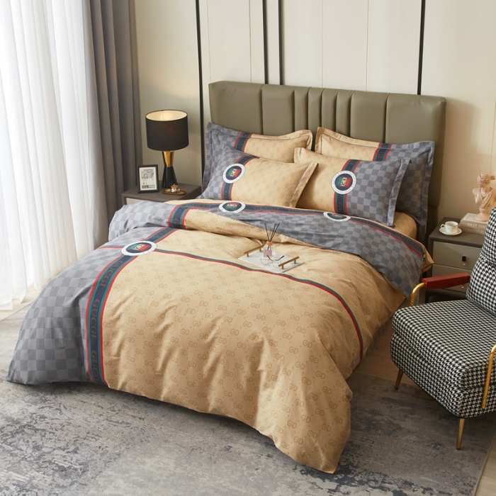 91家纺网 家纺一手货源 找家纺 金纱玉纺家纺 2024新款全棉大版印花13372四件套 绅士品格