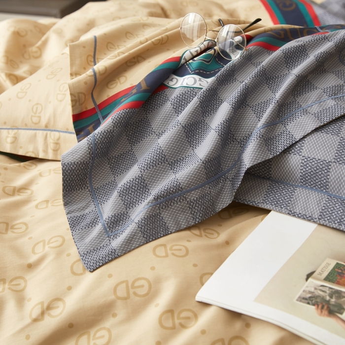 91家纺网 家纺一手货源 找家纺 金纱玉纺家纺 2024新款全棉大版印花13372四件套 绅士品格