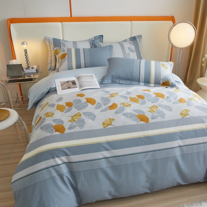 91家纺网 家纺一手货源 找家纺 金纱玉纺家纺 2024新款全棉大版印花13372四件套 晚枫歌--兰