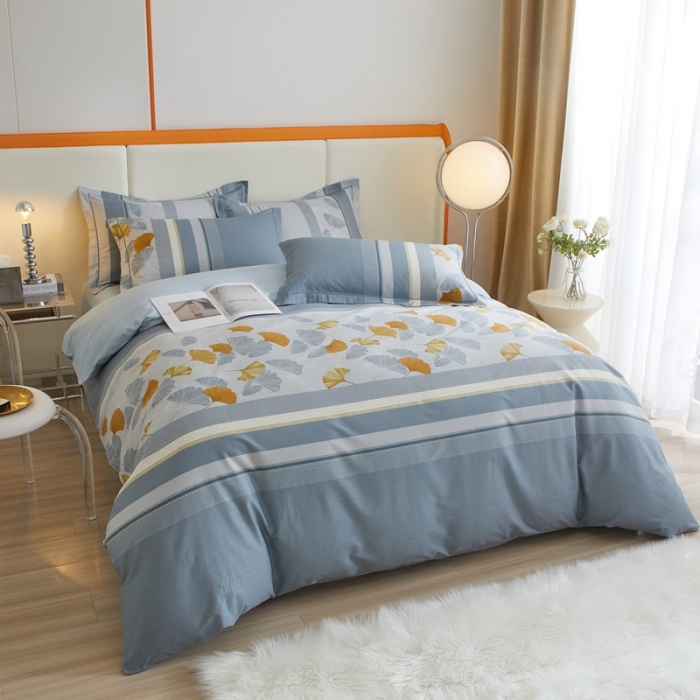 91家纺网 家纺一手货源 找家纺 金纱玉纺家纺 2024新款全棉大版印花13372四件套 晚枫歌--兰