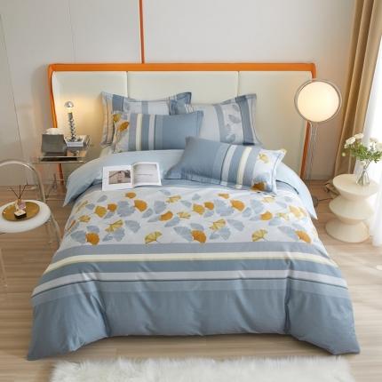 金纱玉纺家纺 2024新款全棉大版印花13372四件套 晚枫歌--兰