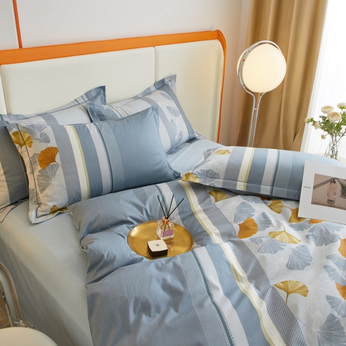 91家纺网 家纺一手货源 找家纺 金纱玉纺家纺 2024新款全棉大版印花13372四件套 晚枫歌--兰