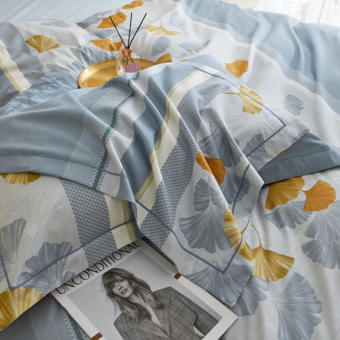 91家纺网 家纺一手货源 找家纺 金纱玉纺家纺 2024新款全棉大版印花13372四件套 晚枫歌--兰