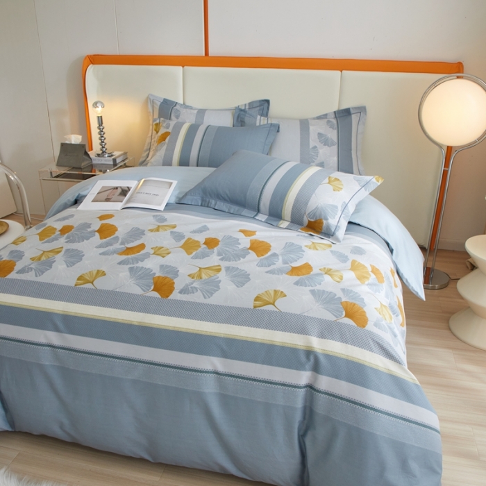 91家纺网 家纺一手货源 找家纺 金纱玉纺家纺 2024新款全棉大版印花13372四件套 晚枫歌--兰