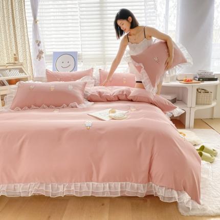 91家纺网 家纺一手货源 找家纺 （总）菲儿家纺  2023新款可爱多系列水洗真丝刺绣四件套