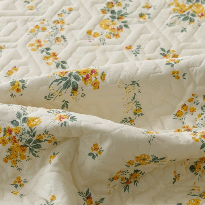 91家纺网 家纺一手货源 找家纺 忘忧草 2023新款全棉夹棉床笠纯棉印花小清新花卉系列 温迪