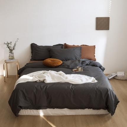 91家纺网 家纺一手货源 找家纺 （总）新款13372全棉日系褶皱边四件套