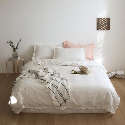 91家纺网 家纺一手货源 找家纺 （总）新款13372全棉日系褶皱边四件套