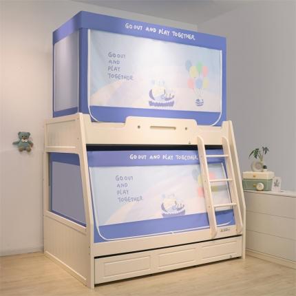 91家纺网 家纺一手货源 找家纺 新太阳蚊帐 2025新款带布帘款子母床 萌象乐园