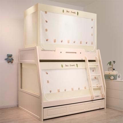 91家纺网 家纺一手货源 找家纺 新太阳蚊帐 2025新款带布帘款子母床 森林好朋友