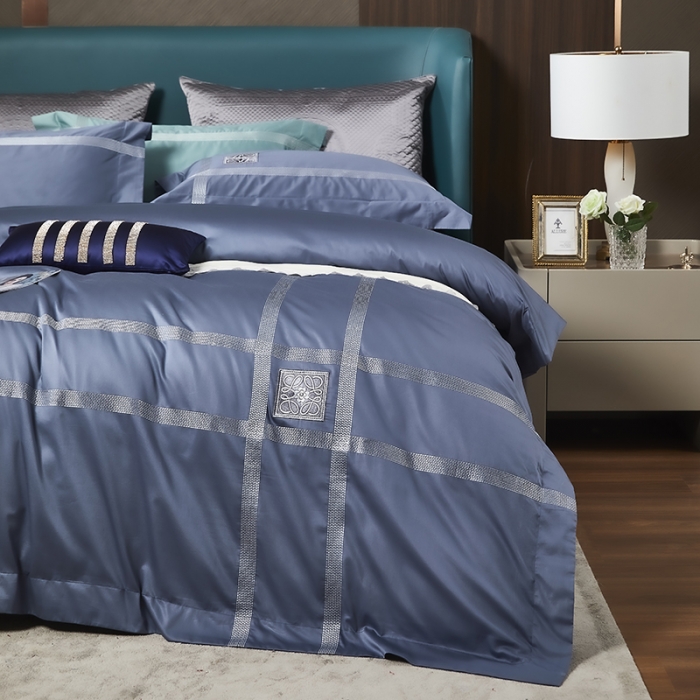 91家纺网 家纺一手货源 找家纺 （总）爱情故事 2025新款居家140支轻奢贡缎长绒棉刺绣四件套