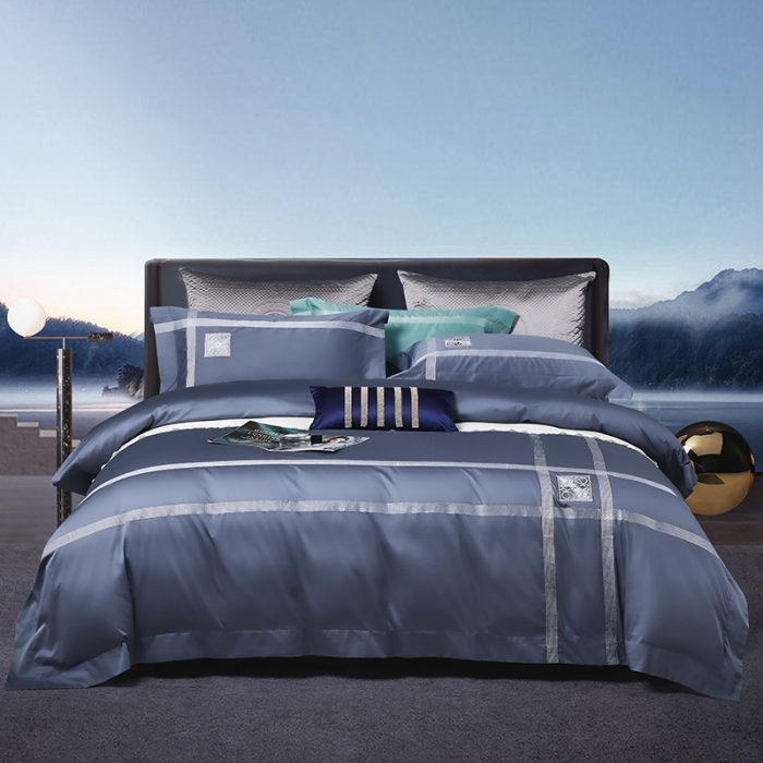 91家纺网 家纺一手货源 找家纺 （总）爱情故事 2025新款居家140支轻奢贡缎长绒棉刺绣四件套