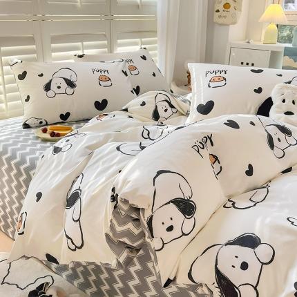 91家纺网 家纺一手货源 找家纺 （总）百寐2024新款卡通碎花文艺复古小清新全棉13372床笠床单被套三四件套