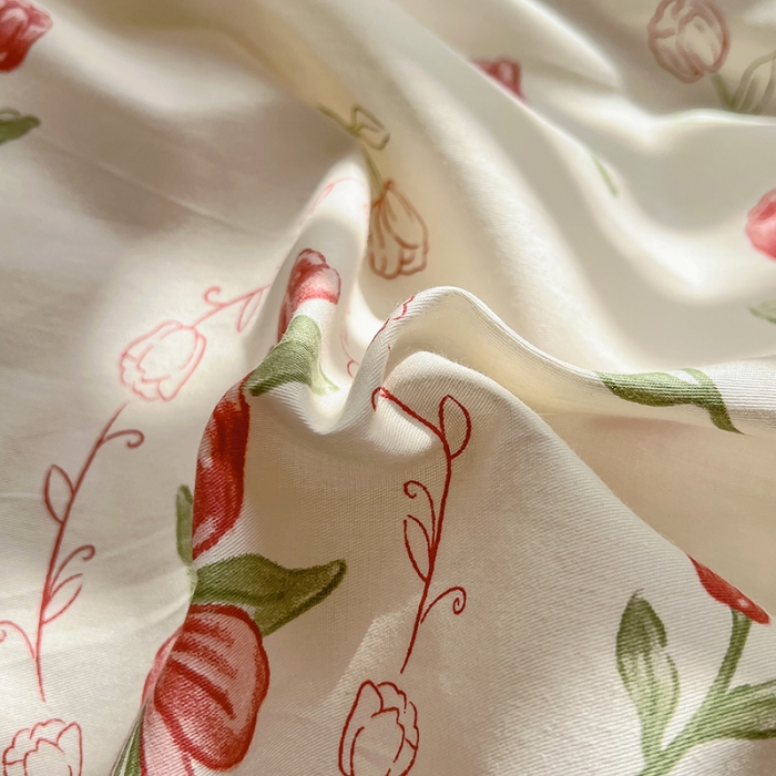 91家纺网 家纺一手货源 找家纺 百寐 2024小清新碎花卡通13372全棉四件套纯棉床单床笠款 后花园