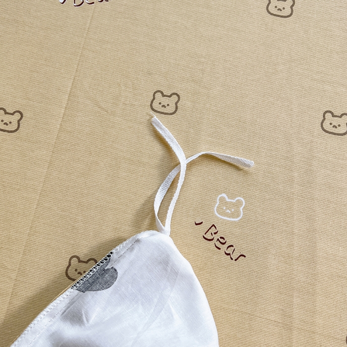 91家纺网 家纺一手货源 找家纺 百寐 2024小清新碎花卡通13372全棉四件套纯棉床单床笠款 心心熊