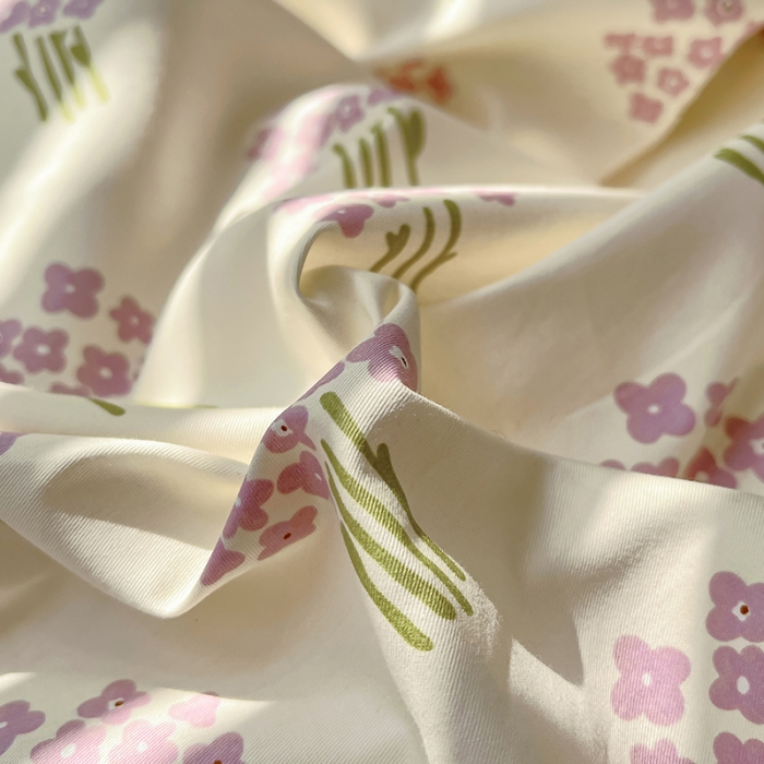 91家纺网 家纺一手货源 找家纺 百寐 2024小清新碎花卡通13372全棉四件套纯棉床单床笠款 紫薇