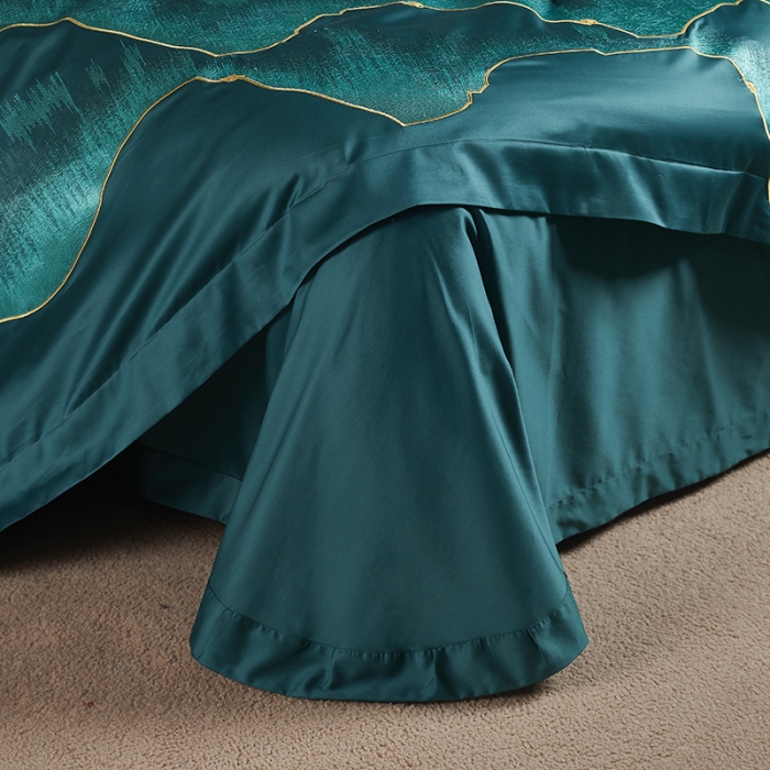 91家纺网 家纺一手货源 找家纺 爱情故事 2025新款居家140支轻奢贡缎长绒棉刺绣四件套 青城