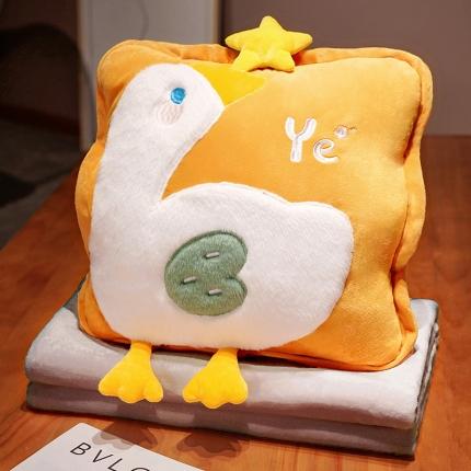 91家纺网 家纺一手货源 找家纺 （总）仟亿莱 2023新款超柔水晶绒+兔毛绒萌宠三用抱枕毯