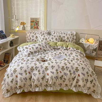 91家纺网 家纺一手货源 找家纺 澳梵  2023新款法式清新四件套-晚风告白 春日物语