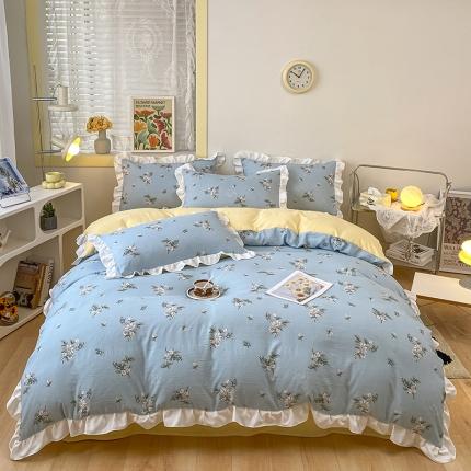 91家纺网 家纺一手货源 找家纺 澳梵  2023新款法式清新四件套-晚风告白 晚风告白