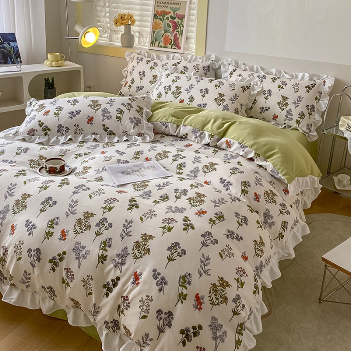 91家纺网 家纺一手货源 找家纺 澳梵  2023新款法式清新四件套-晚风告白 春日物语