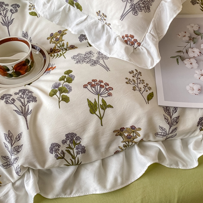 91家纺网 家纺一手货源 找家纺 澳梵  2023新款法式清新四件套-晚风告白 春日物语