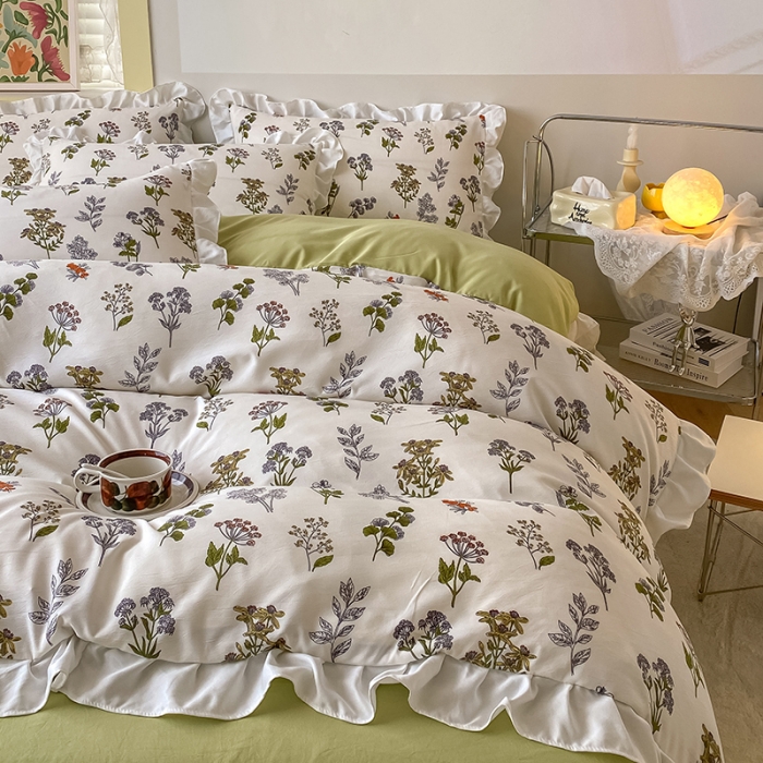 91家纺网 家纺一手货源 找家纺 澳梵  2023新款法式清新四件套-晚风告白 春日物语