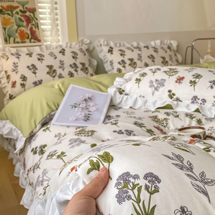 91家纺网 家纺一手货源 找家纺 澳梵  2023新款法式清新四件套-晚风告白 春日物语