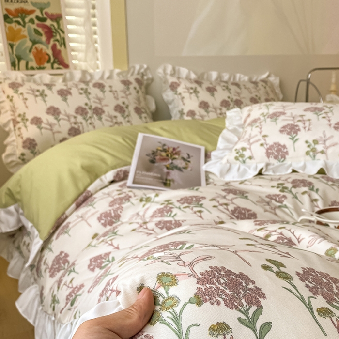 91家纺网 家纺一手货源 找家纺 澳梵  2023新款法式清新四件套-晚风告白 海芋恋人