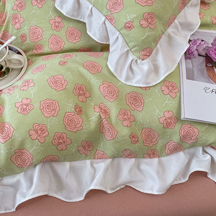 91家纺网 家纺一手货源 找家纺 澳梵  2023新款法式清新四件套-晚风告白 瑞丽