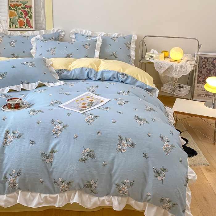 91家纺网 家纺一手货源 找家纺 澳梵  2023新款法式清新四件套-晚风告白 晚风告白