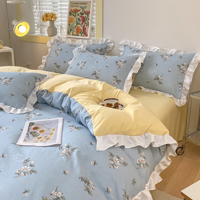 91家纺网 家纺一手货源 找家纺 澳梵  2023新款法式清新四件套-晚风告白 晚风告白