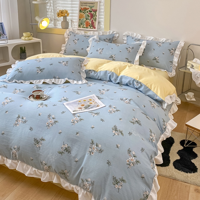 91家纺网 家纺一手货源 找家纺 澳梵  2023新款法式清新四件套-晚风告白 晚风告白