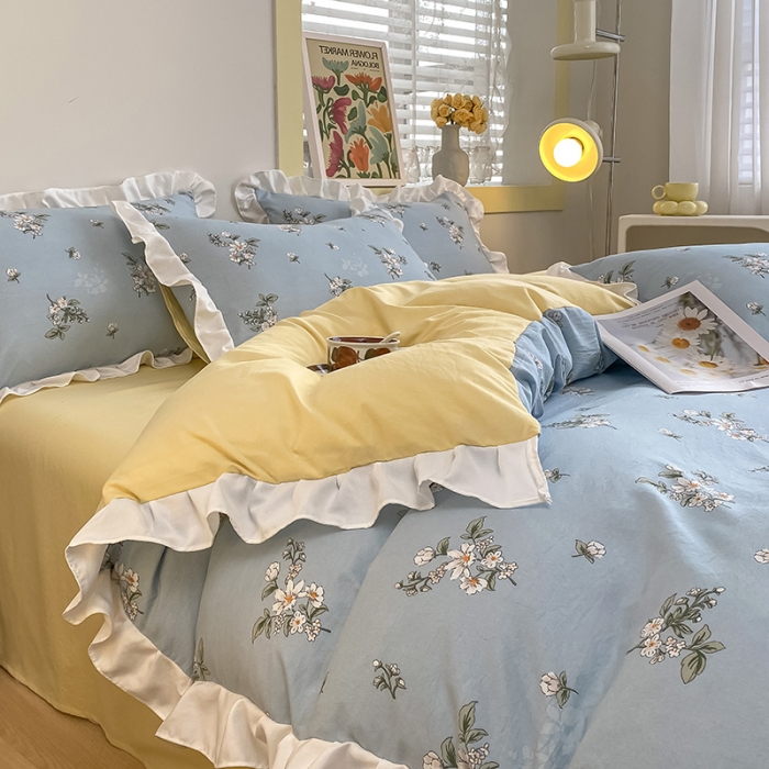 91家纺网 家纺一手货源 找家纺 澳梵  2023新款法式清新四件套-晚风告白 晚风告白