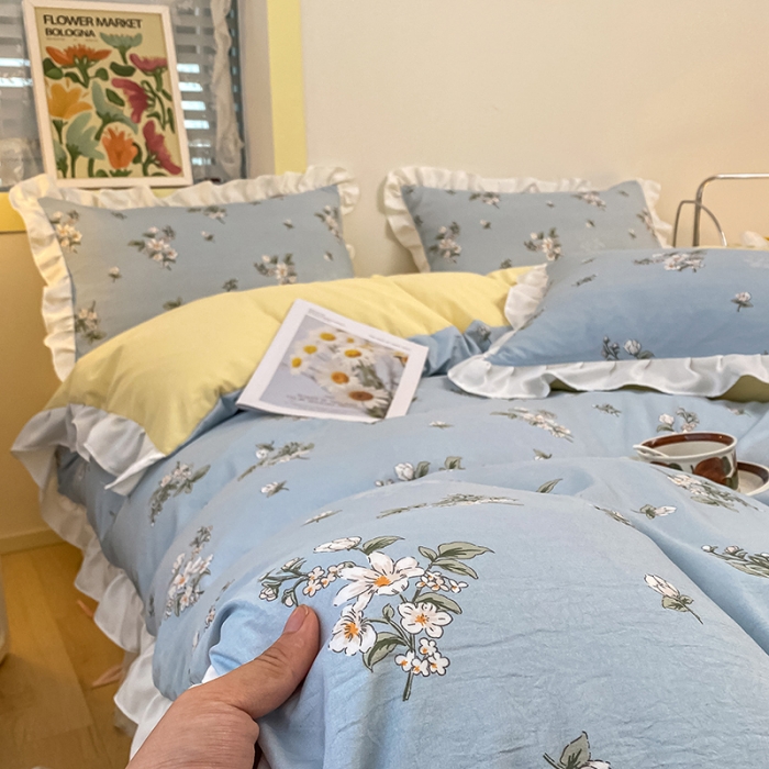 91家纺网 家纺一手货源 找家纺 澳梵  2023新款法式清新四件套-晚风告白 晚风告白