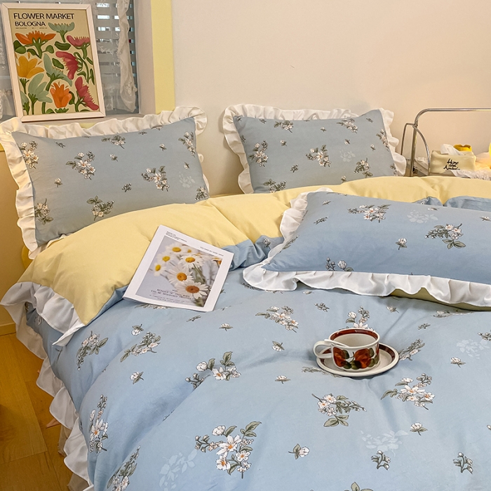 91家纺网 家纺一手货源 找家纺 澳梵  2023新款法式清新四件套-晚风告白 晚风告白