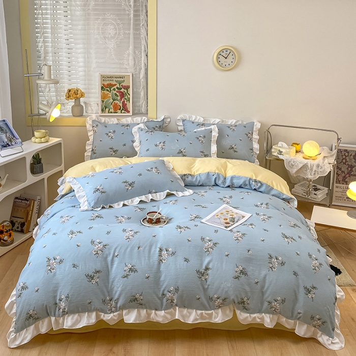 91家纺网 家纺一手货源 找家纺 澳梵  2023新款法式清新四件套-晚风告白 晚风告白