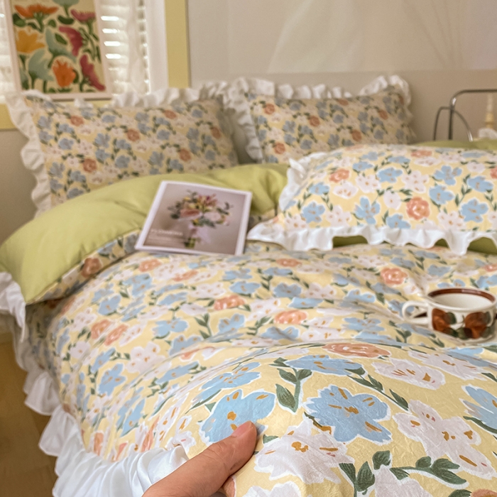 91家纺网 家纺一手货源 找家纺 澳梵  2023新款法式清新四件套-晚风告白 香恋