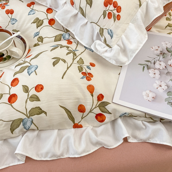 91家纺网 家纺一手货源 找家纺 澳梵  2023新款法式清新四件套-晚风告白 樱洛