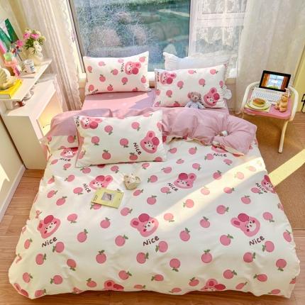 91家纺网 家纺一手货源 找家纺 （总）沐辰 2023新款13372全棉印花四件套-萌趣系列