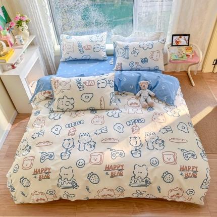 91家纺网 家纺一手货源 找家纺 （总）沐辰 2023新款13372全棉印花四件套-萌趣系列