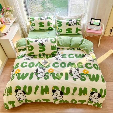 91家纺网 家纺一手货源 找家纺 （总）沐辰 2023新款13372全棉印花四件套-萌趣系列