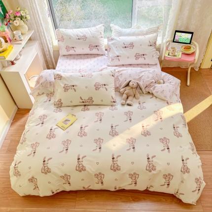 沐辰 2023新款13372全棉印花四件套-萌趣系列 二次元小兔
