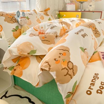 91家纺网 家纺一手货源 找家纺 （总）花伞家居 2023新款舒适小清新芦荟棉四件套