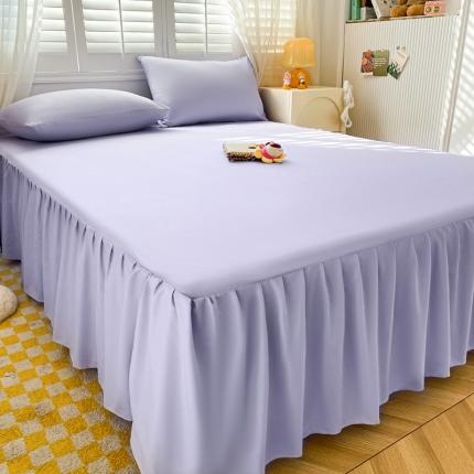 91家纺网 家纺一手货源 找家纺 （总）极梦 2025新款纯色水洗棉磨毛单床裙三件套床垫保护套