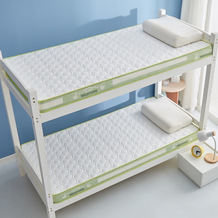 91家纺网 家纺一手货源 找家纺 迪乐妮 2023铂金棉记忆棉炫彩乳胶立体床垫 薄荷绿-白色