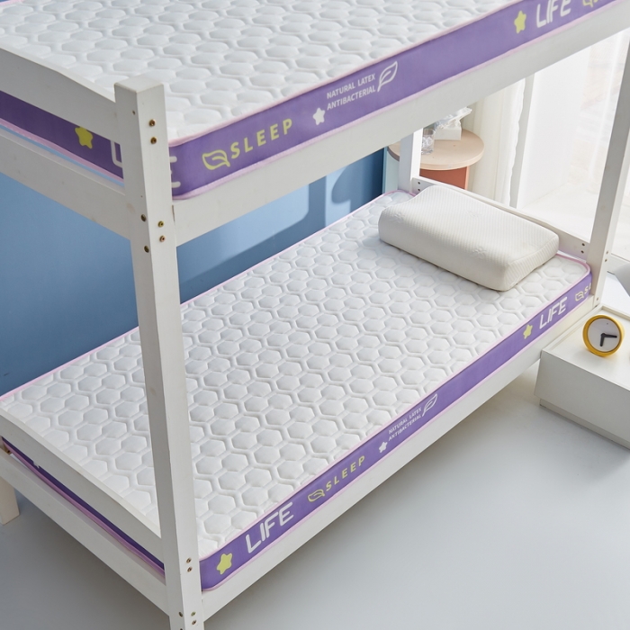 91家纺网 家纺一手货源 找家纺 迪乐妮 2023铂金棉记忆棉炫彩乳胶立体床垫 香芋紫-白色