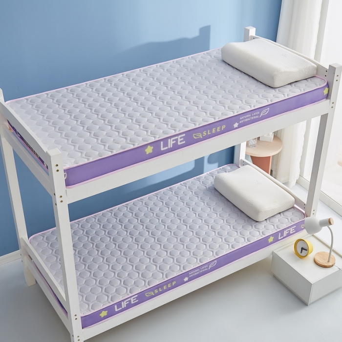 91家纺网 家纺一手货源 找家纺 迪乐妮 2023铂金棉记忆棉炫彩乳胶立体床垫 香芋紫-灰色